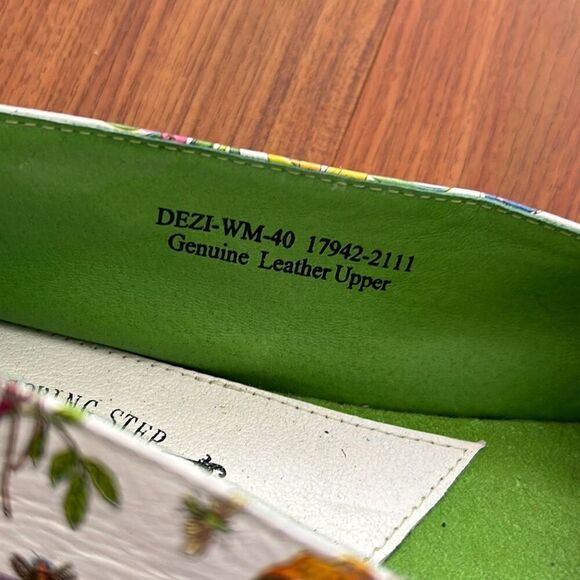 NEW Spring Step L'artiste floral leather comfort flats size 40 white - Picture 5 of 7